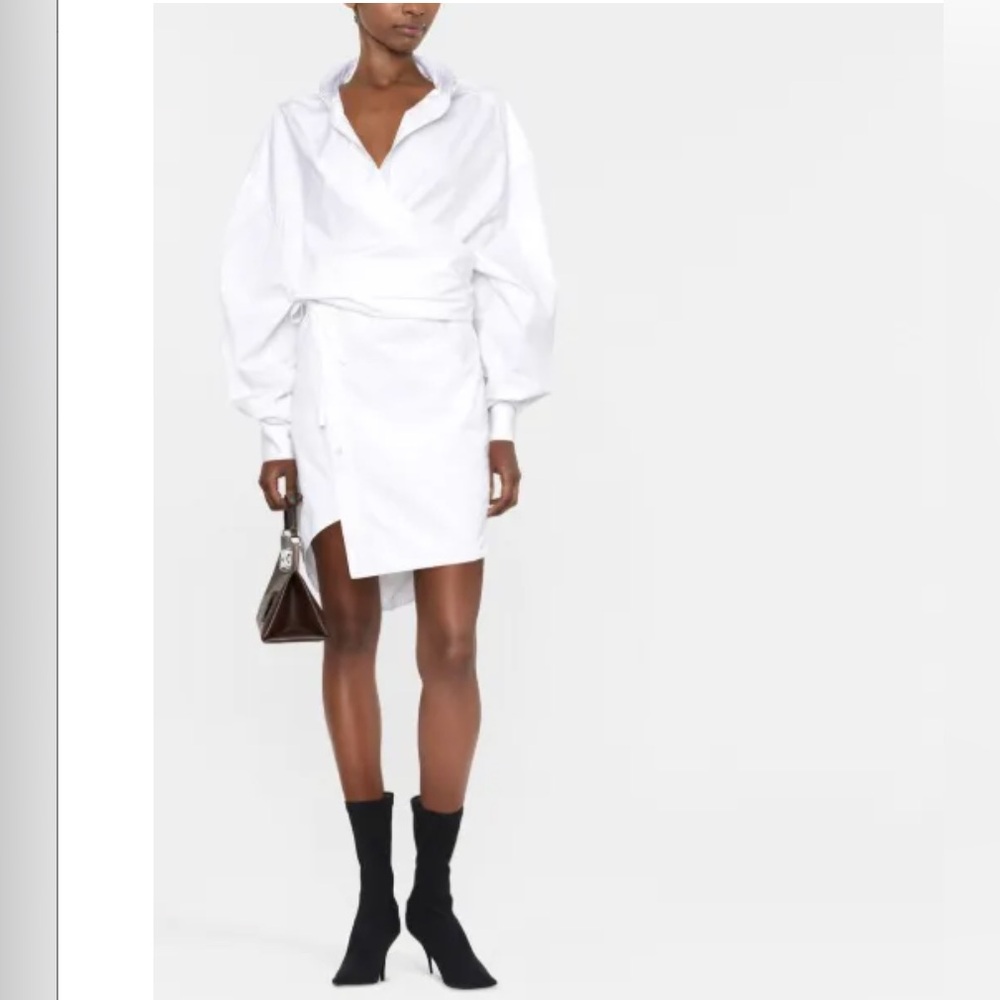 Balenciaga Elegant White Wrap Skirt Sz 34